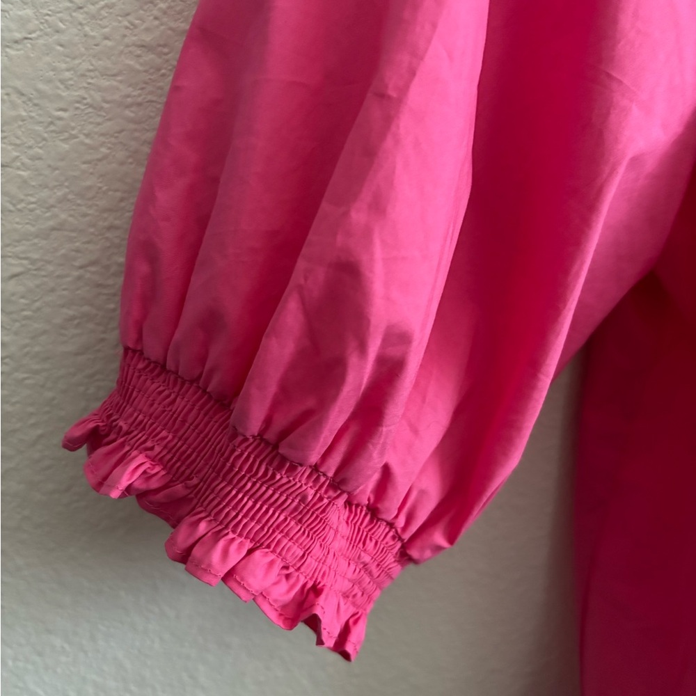 Avara Pink Blouse with Ruffled Sleeves - Picture 3 of 6
